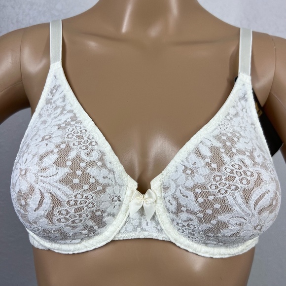Wacoal‎ Halo Lace Underwire Bra, 32C, Cream, New With Tags - Picture 1 of 6